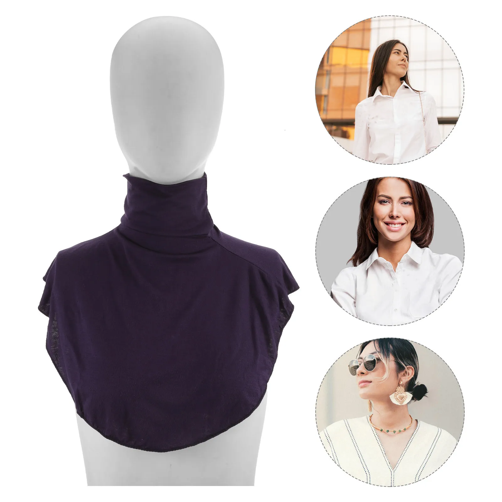 

Muslim Faux Shirt Collars Detachable Lightweight Breathable Removable Shirt Inserts Women Neck Collar Versatile Use