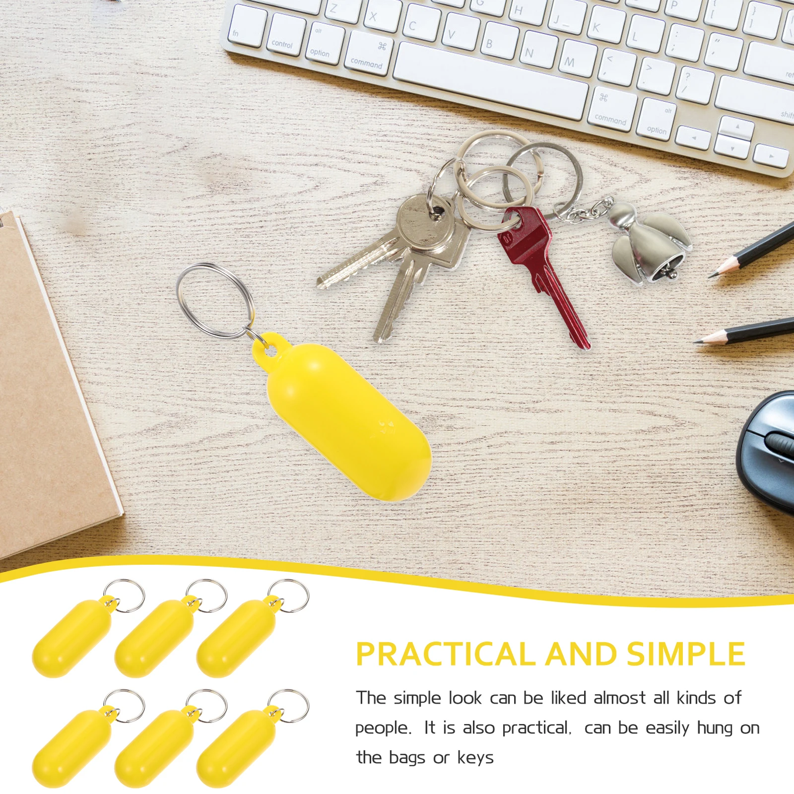 

6 Pcs Anti-sinking Keychain Water Activity Keychains Boat Floating Buoy Pendant Holder Alloy Boating Kayaking Pendants