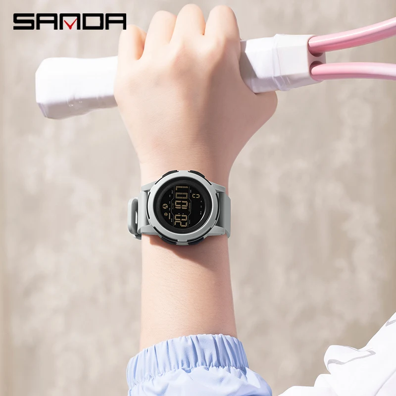 Sanda Top Brand Teenagers Pedometer Waterproof Students Watch Multifunctional Military Sports Intelligent Digital Wristwatch