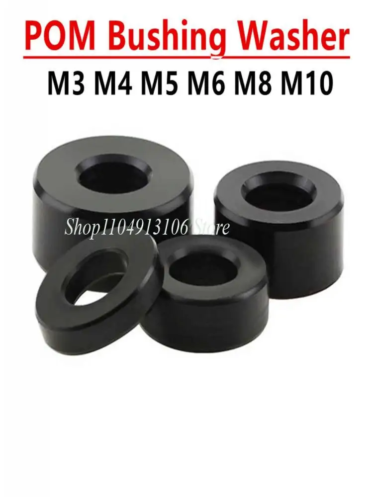 Rondelle de douille POM noire M3 M4 M5 M6 M8 M10, manchon d'espacement rond creux sans filetage, joint en plastique isolé longueur 1-20mm