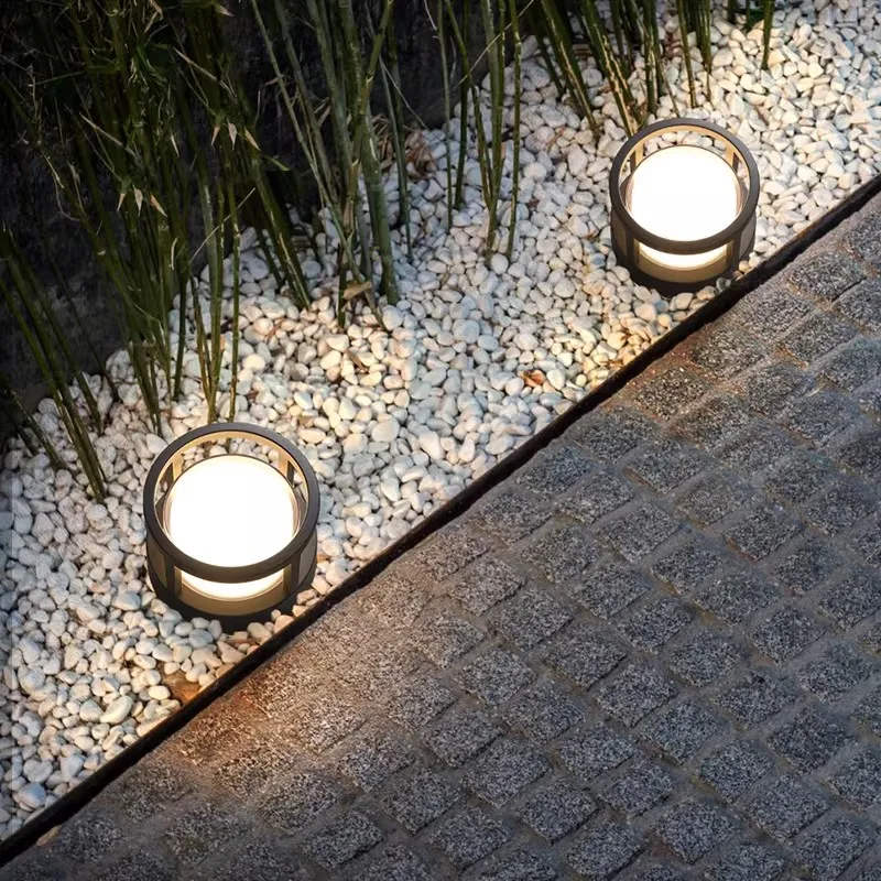 Solar Outdoor Lights Lawn Lamp Post Head Post Lamp Waterproof Japanese Garden Villa Landscape Light Lawn Ground Insert Lamp