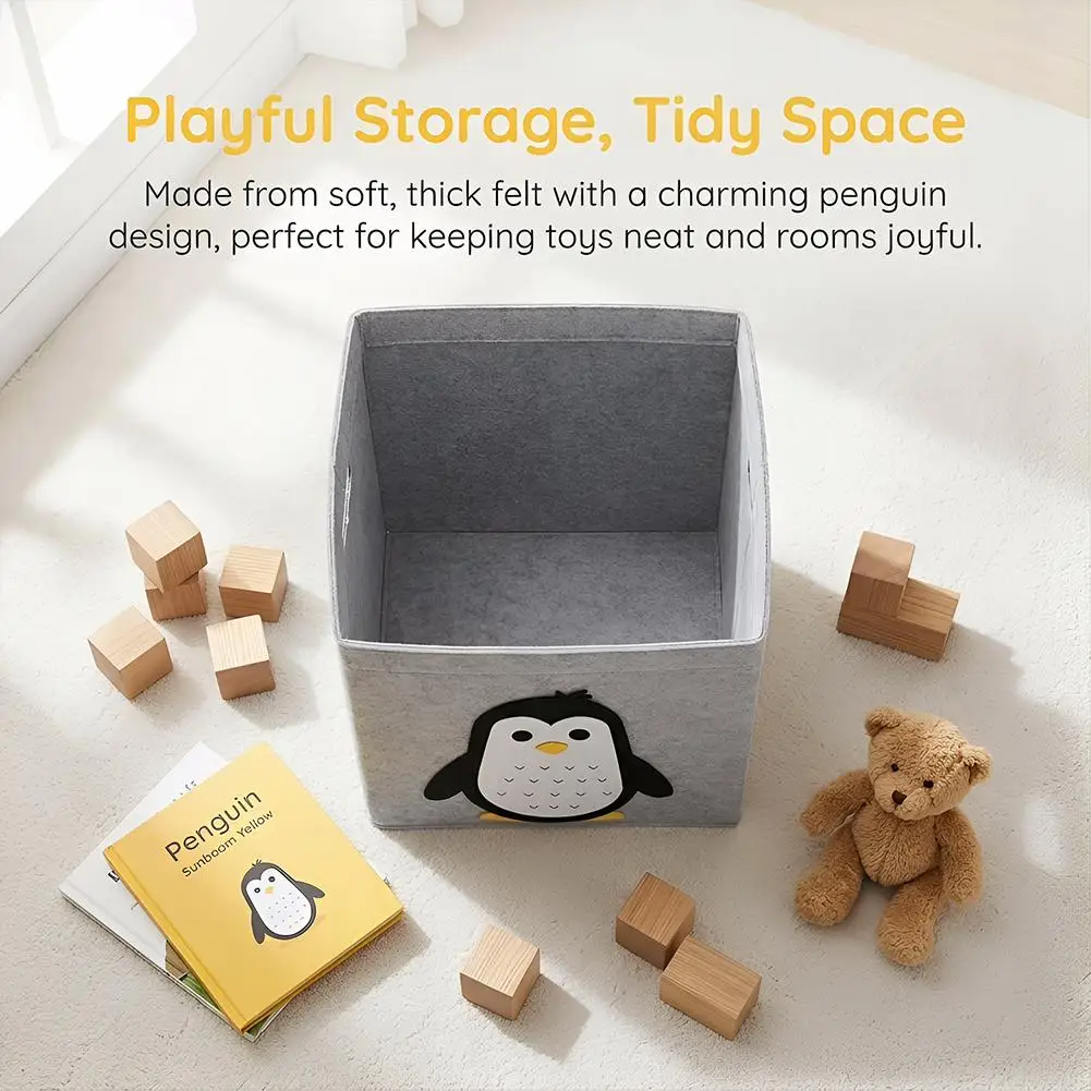 Cube Folding Toys Storage Box Kids Toys Organizer Box Felt Cloth Fabric Storage Basket For Cartoon Animal Nursery Toy Bins