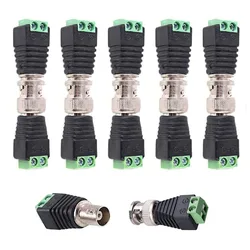 10 PCS BNC Male Female Plug Screw Terminal Connector To Cat5e Adapter Connectors and Solderless Video Balun Connector