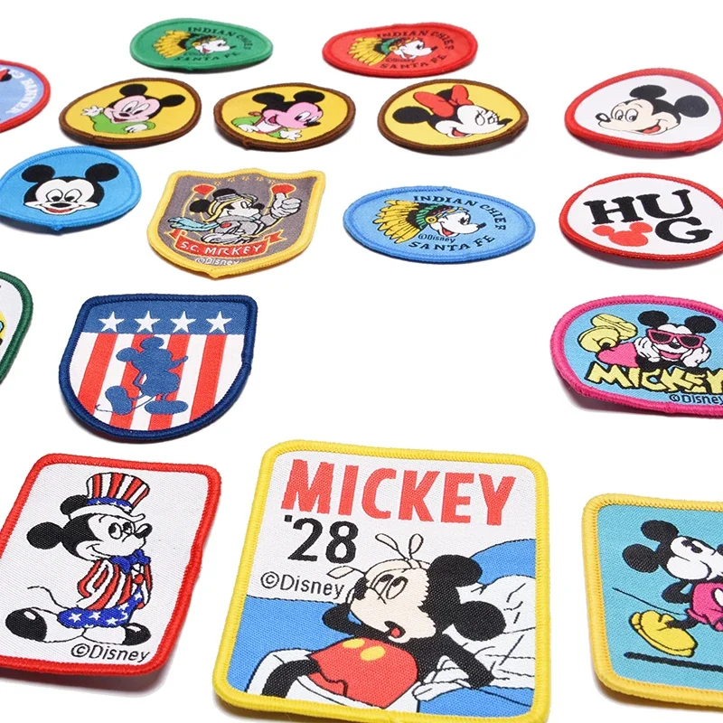 New Mickey Mouse Disney Cartoon embroider Patch Badge Woven Logo Hand Sewn Clothing Anime Donald Duck Hat Bag iron on patches