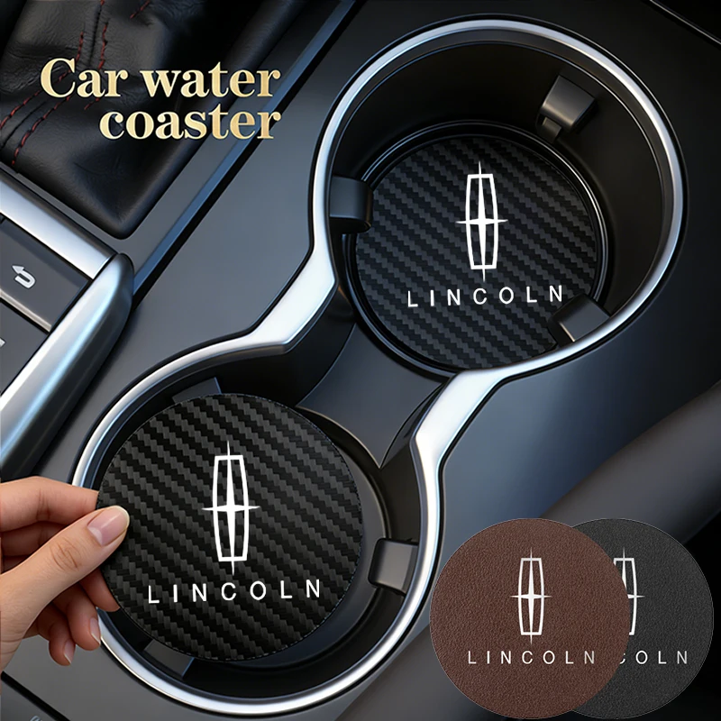 2 pçs tapete de copo do carro slot de copo automático antiderrapante coaster para lincoln z navegador cidade-car aviador mkz corsair continental mkx mks mkc