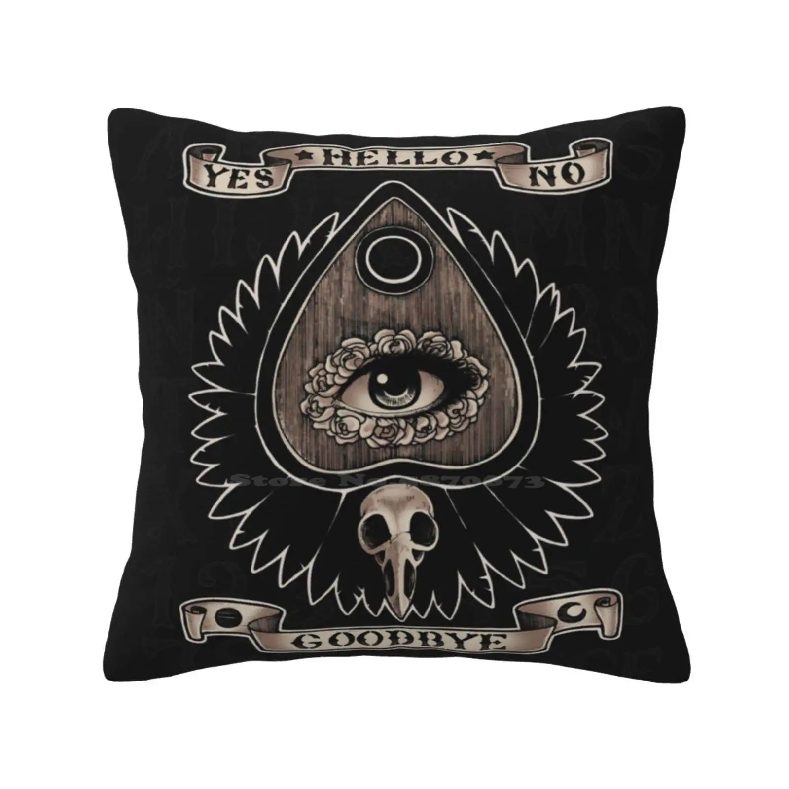 Planchette Pillowslip Pillowcase Ouija Planchette Halloween Reto Vintage Creepy Wicca Whitch Eye Birdskull Solangescf Tattoo