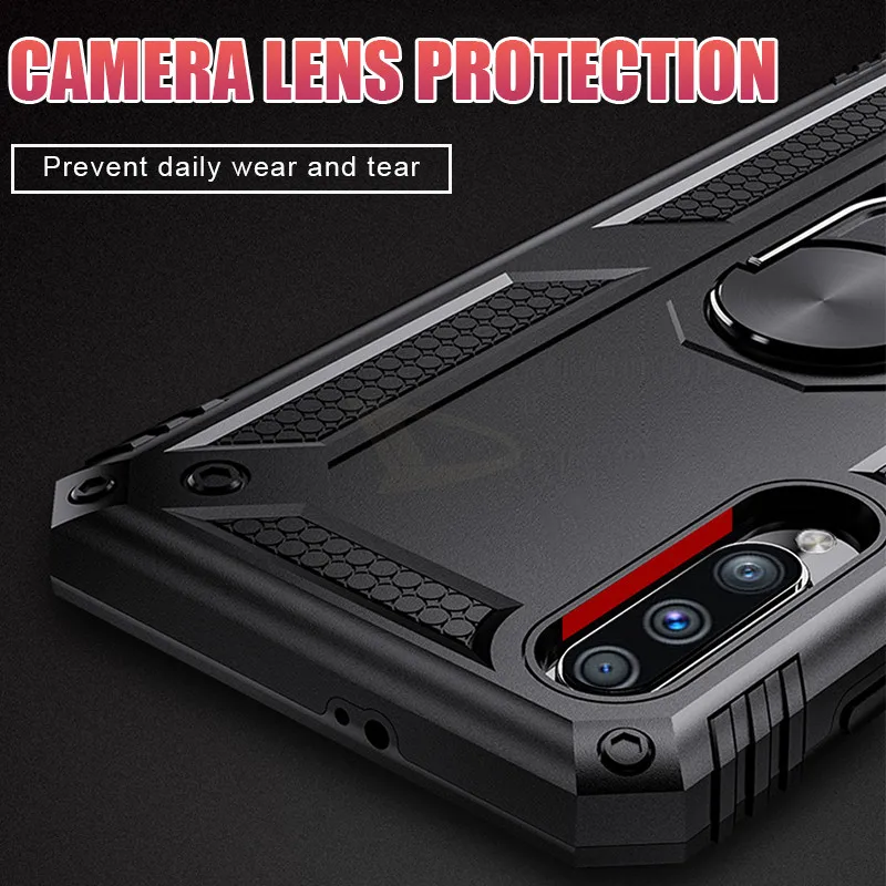 Luxury Armor Shockproof Case For Samsung Galaxy A50 A10 A20 A30 A40 A60 A80 A90 A70 2018 M10 M20 M30 Car Holder Ring Case Cover