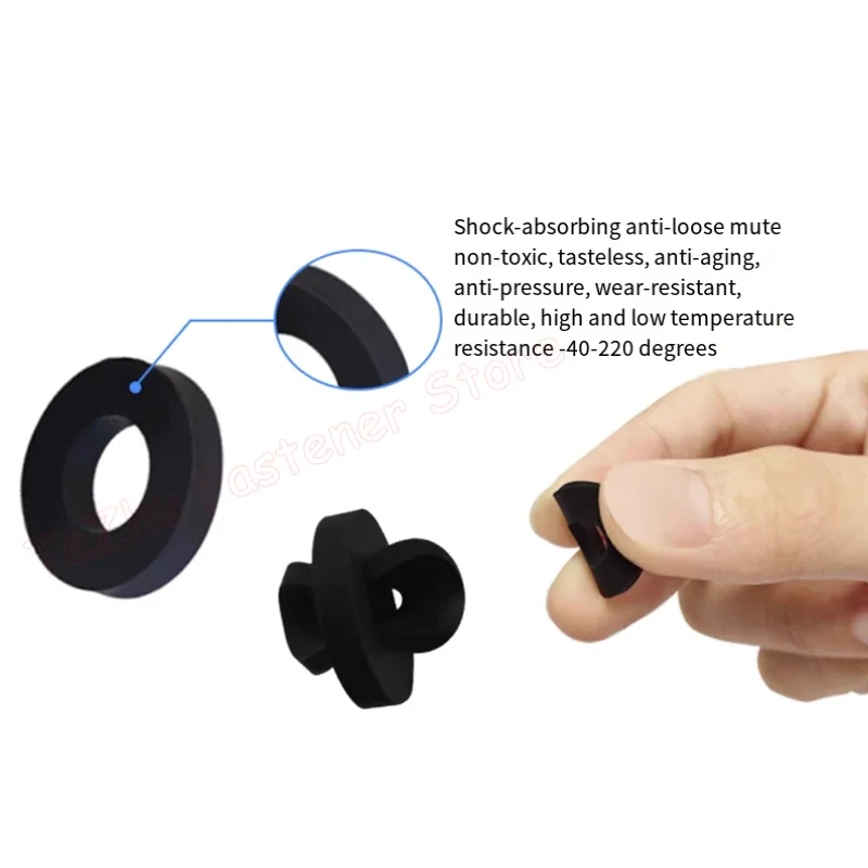 20/100pcs M3 M4 M5 M6 M8 M10 Silicone Screw Gasket Rubber Round Flat Washer Vibration Damping Waterproof Seal Gasket Thick 1-4mm