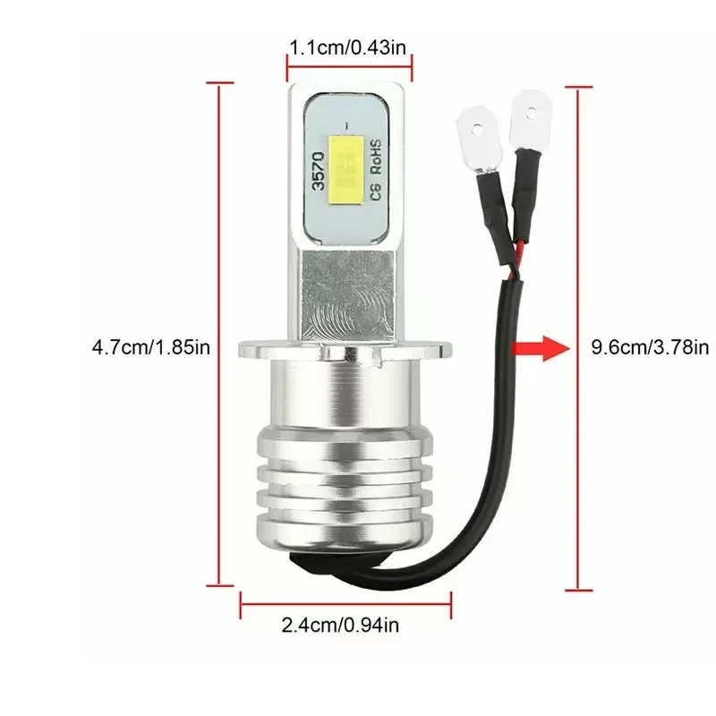 2Pcs H1 H3 H7 LED Car Headlight Bulb Mini 80W 20000LM CSP For Car Headlamp Light Auto Diode Fog Lamps 12V 6000K Automobile