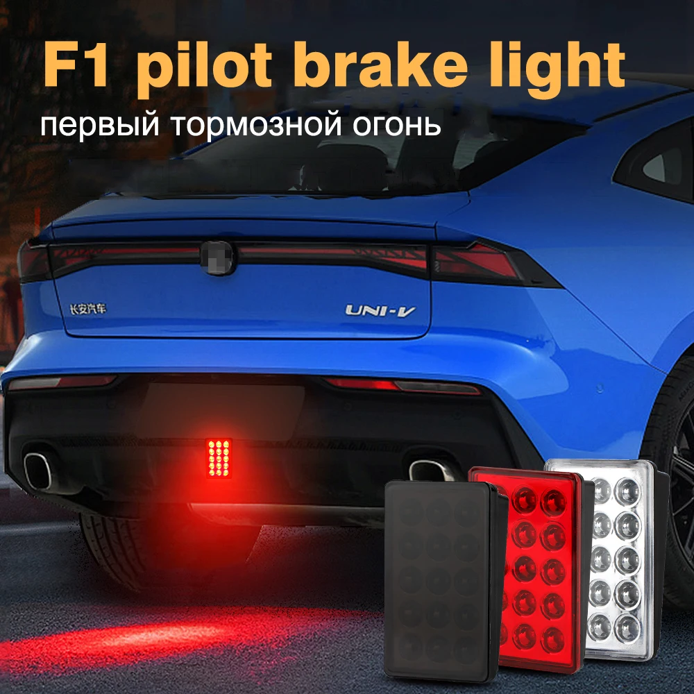 12V F1 Style Led Brake Pilot Light LED Rear 3rd Third Strobe Flashing Light Universal for Car SUV Tail Brake Stop Signal Lamp