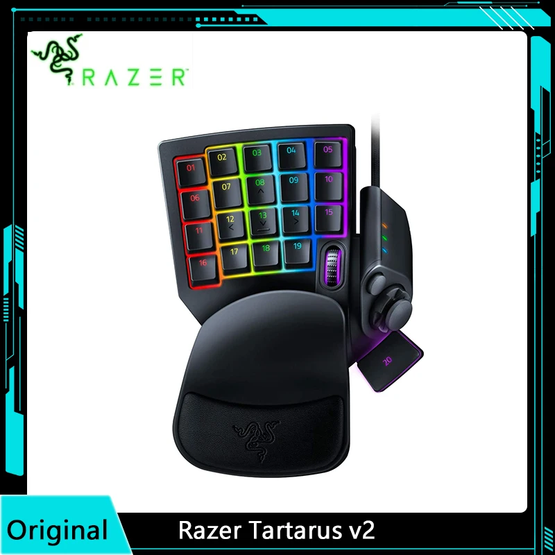 Razer Tartarus v2 Gaming Keypad: Mecha-Membrane Key Switches Customizable Chroma RGB Lighting Programmable Macros