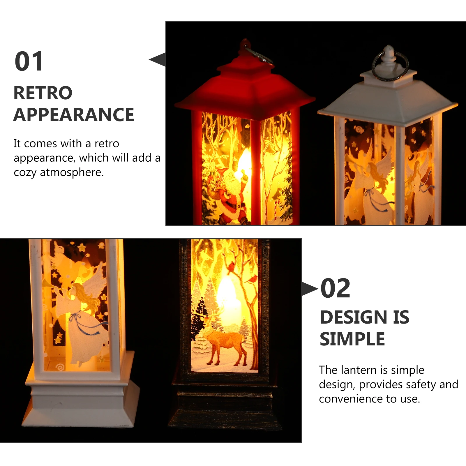 3 pçs led castiçal luz decoração de natal lâmpada natal led lanterna decorativa festa adorno parede pendurado chama