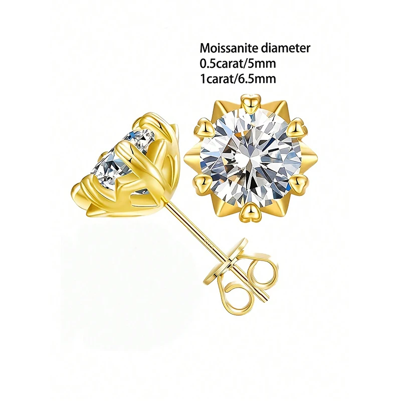 أقراط مويسانيتي من الفضة الإسترليني S925 على شكل ندفة الثلج تصميم ذو إحساس عالي الجودة وخفيف فاخر على طراز الهيب هوب روك Y2K #6