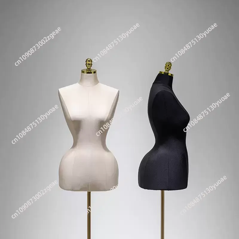 Women's Big Hips Bust Mannequin Women's Semi-Sexy Curve Plus Size with Gold Bracket