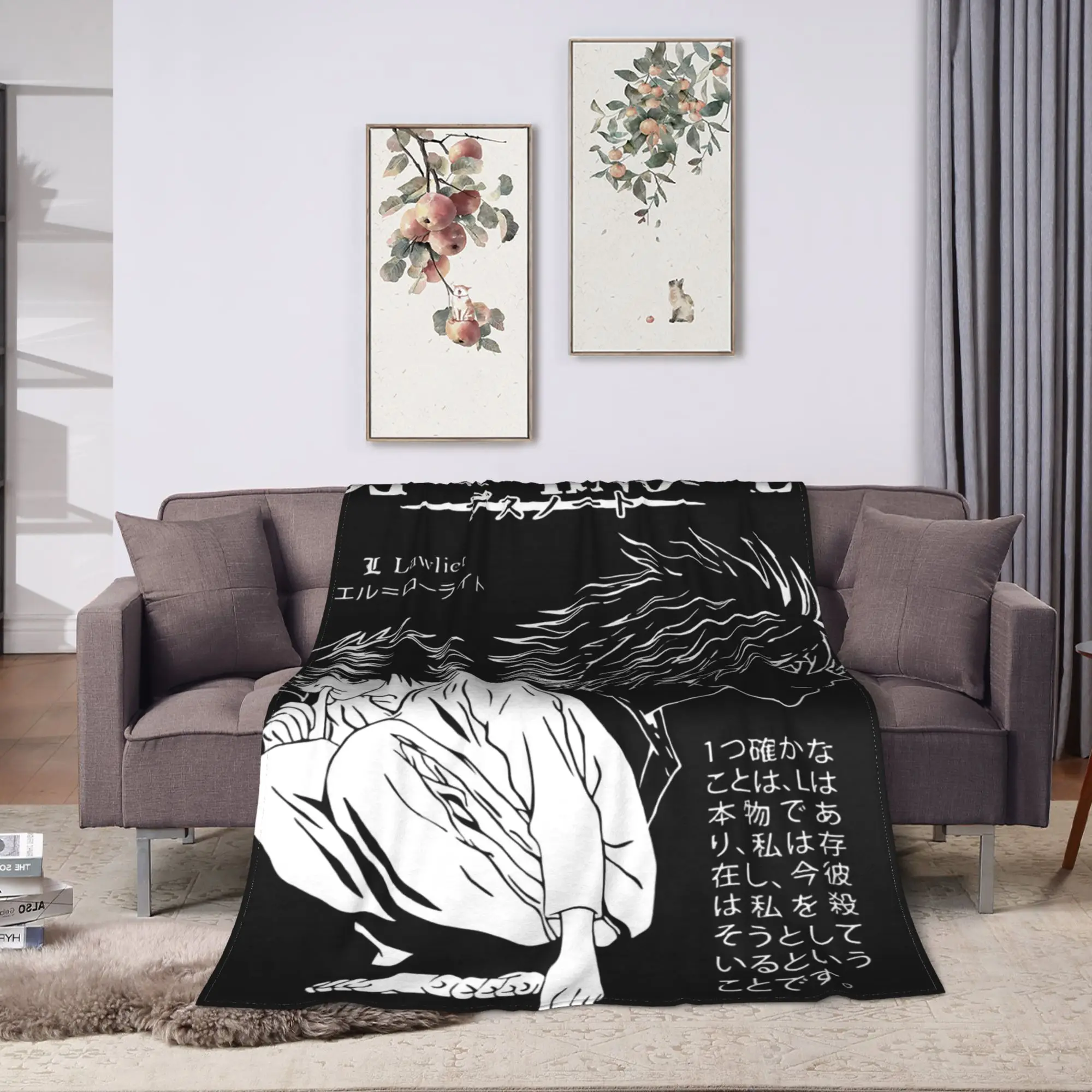 L Lawlet Death Note  Manga Anime Blanket Quality Warm Soft  Throw Blanket Autumn Travel Office Couch Chair Sofa Bed Bedspread