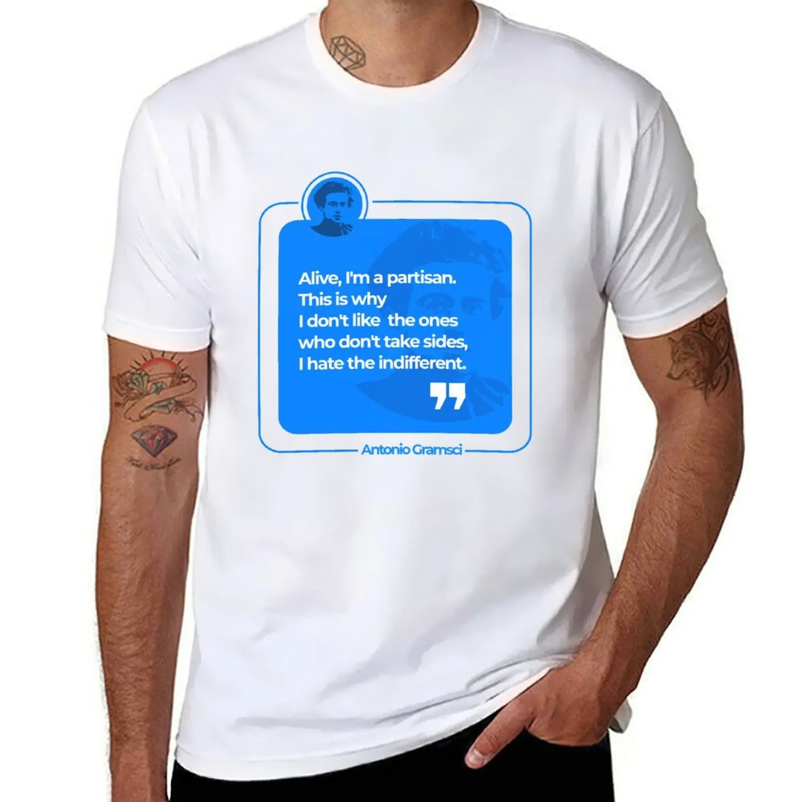 

Antonio Gramsci quote poster T-Shirt t shirt man designer t shirt man cotton T-Shirt