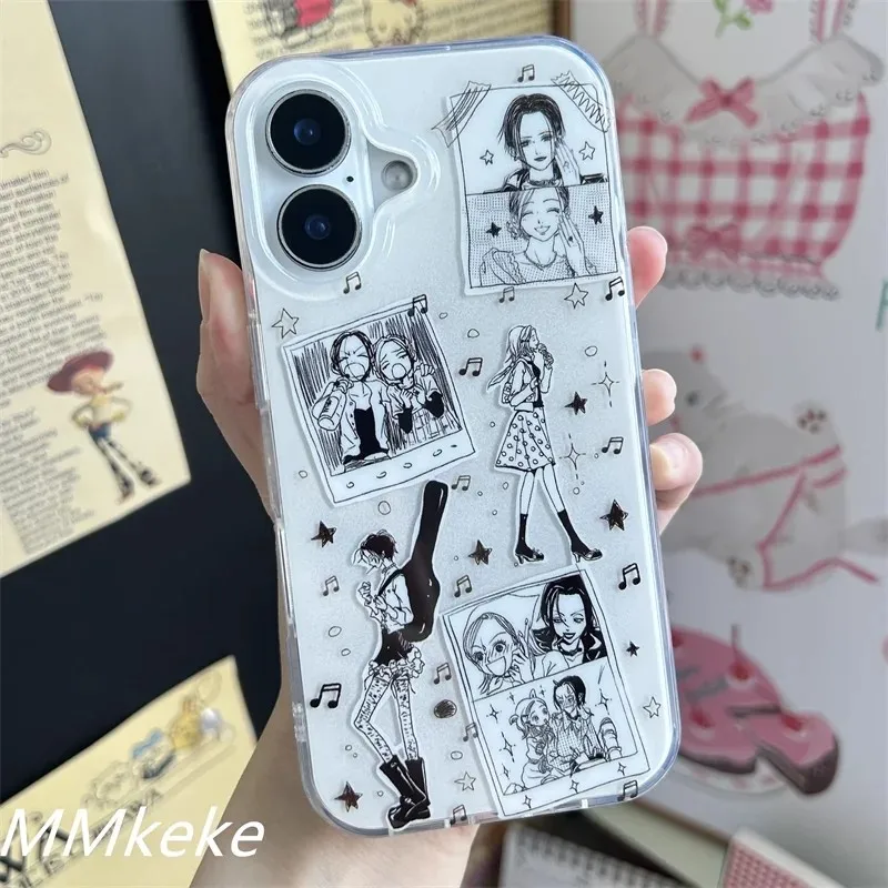 InsAnimeSweetMusicNANAPhoneCaseforSamsungGalaxyS26S25S24S23S22S21FEUltraPlus4G5GFeatherTextureBackCover