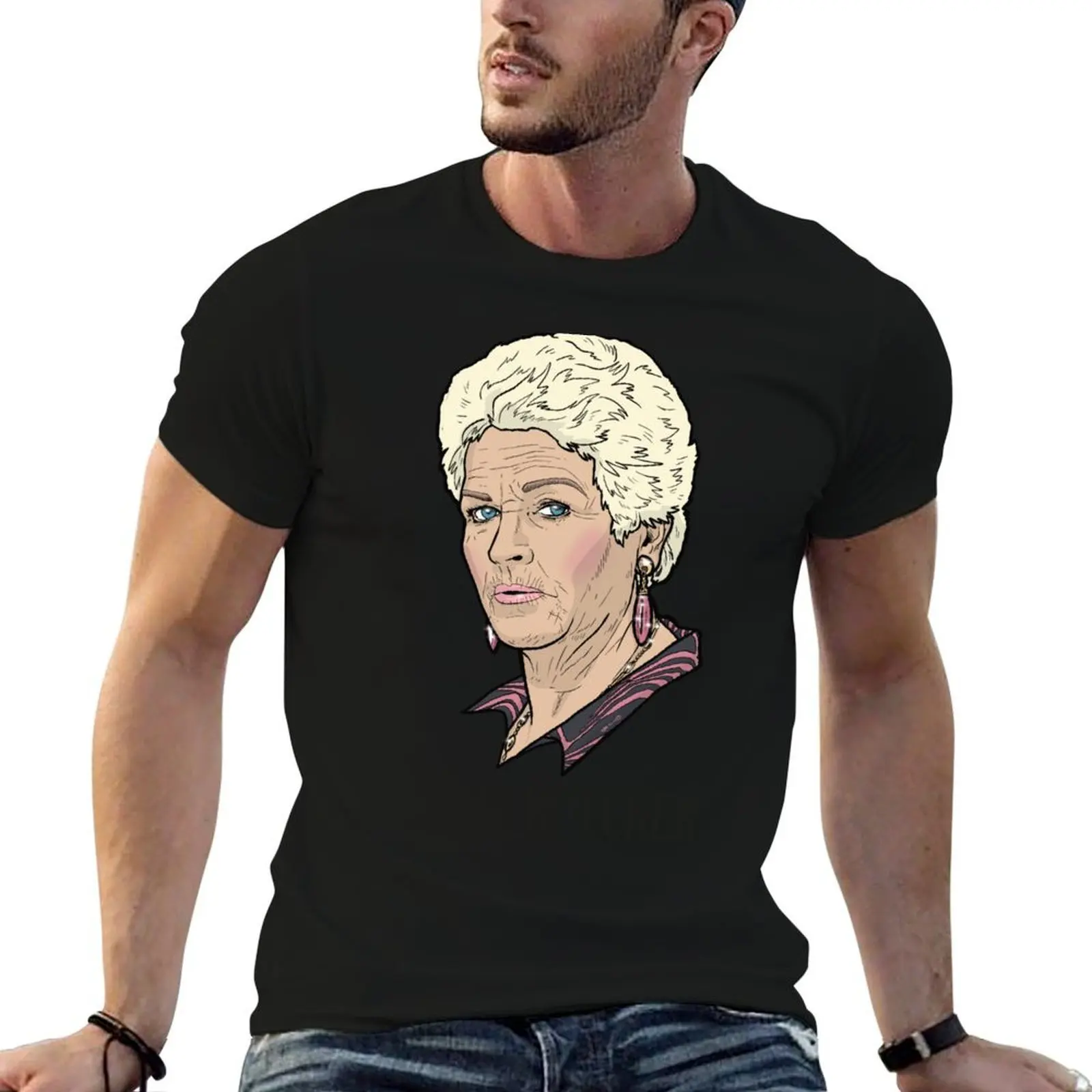 

Pat Butcher Portrait T-Shirt t shirt man cotton essential t shirt man t shirts high quality luxury brand T-shirt