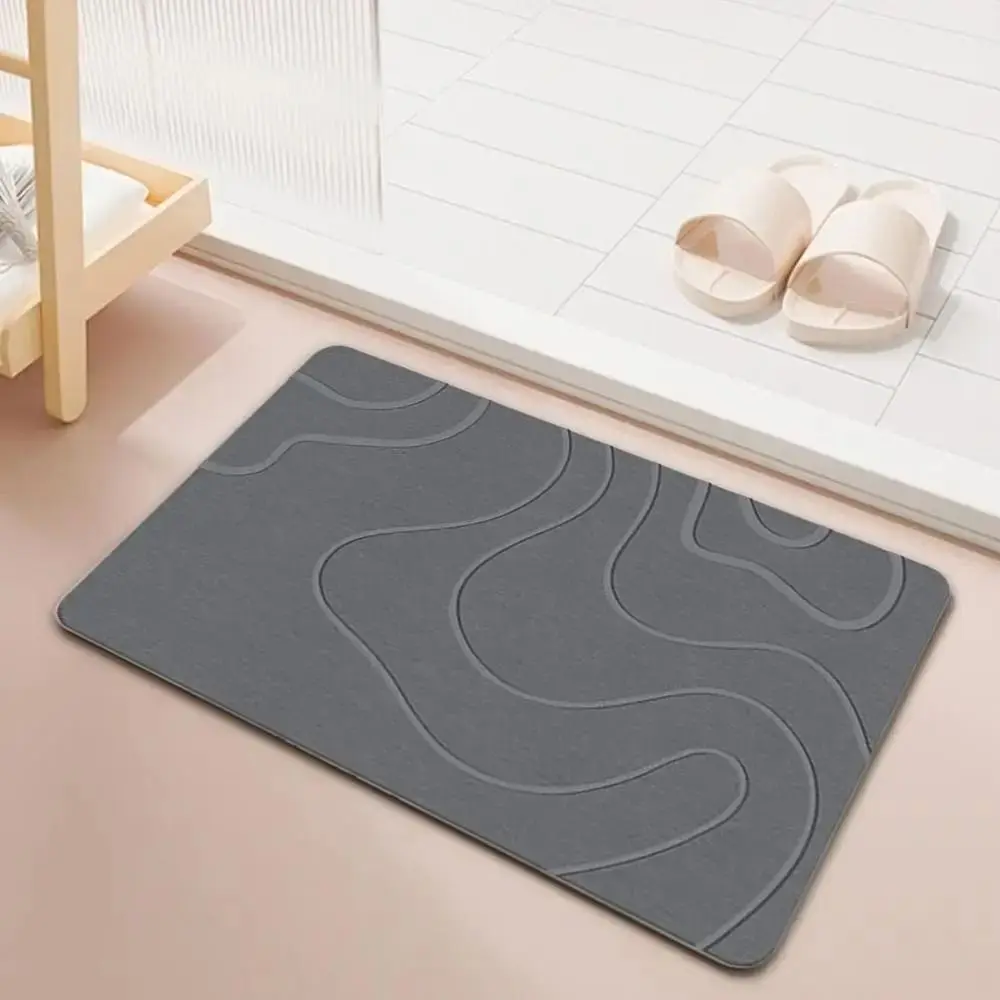 Durable 40x60cm Bathroom Anti-slip Mat Super Absorbent Diatomite Stone Bedroom Door Mat Anti-Slip Kitchen Floor Mat