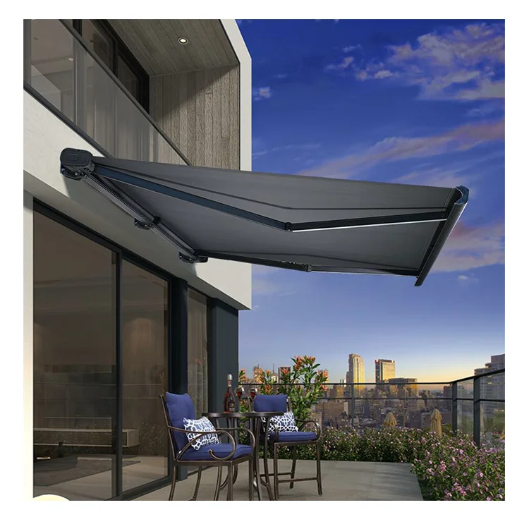 

Heavy Duty Retractable Window Aluminum PVC Patio Awnings Motorized Garden Canopy Windproof Windproof Cassette Full Box For