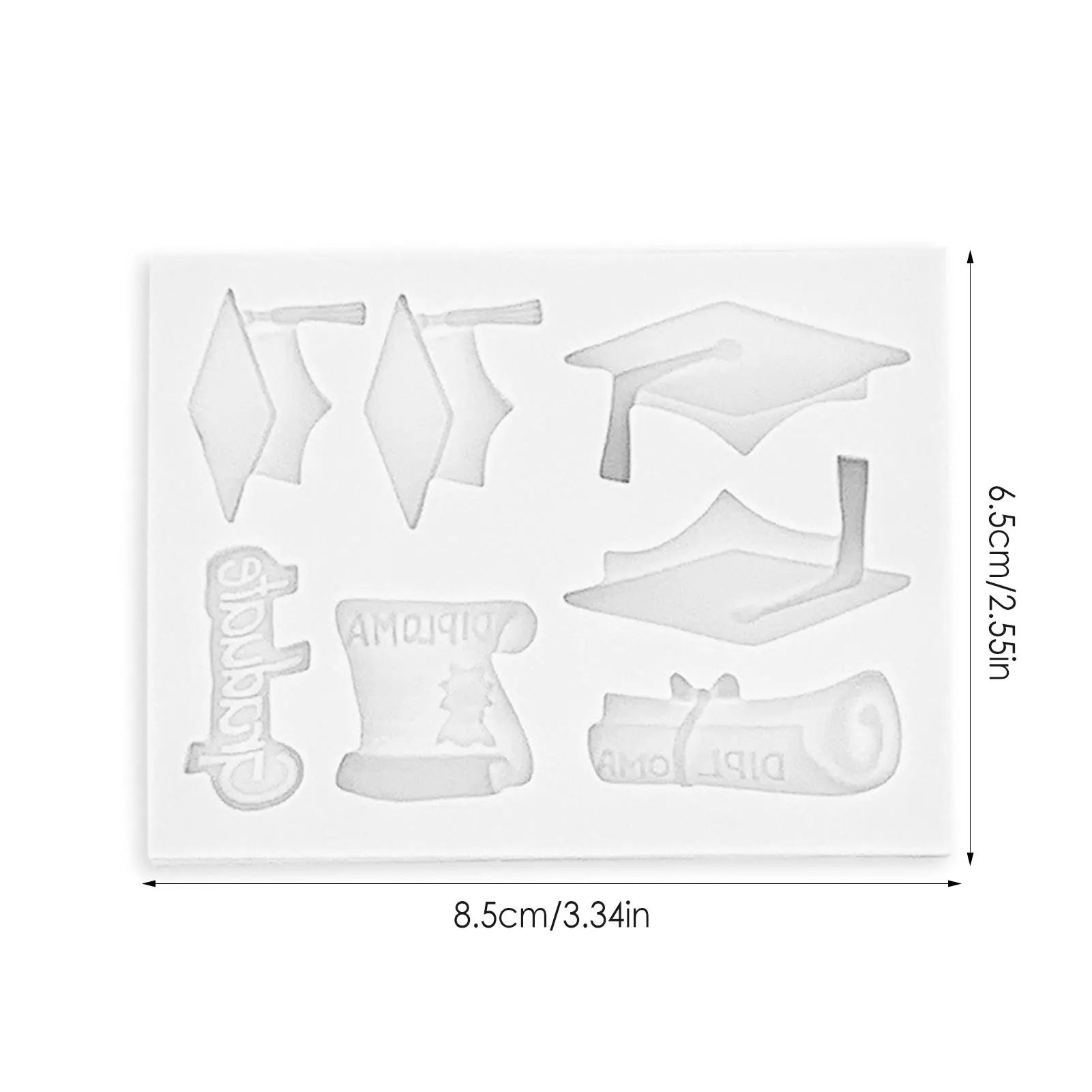 Shiny Hat Mold Silicone Molds DIY PhD Graduation Hat Resin Epoxy Kitchen 3D Chocolate Candy Mould