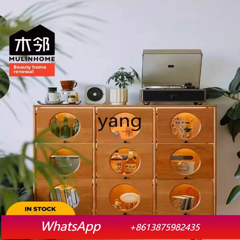 

LH solid wood retro display wooden bucket cabinet antique furniture living room display cabinet