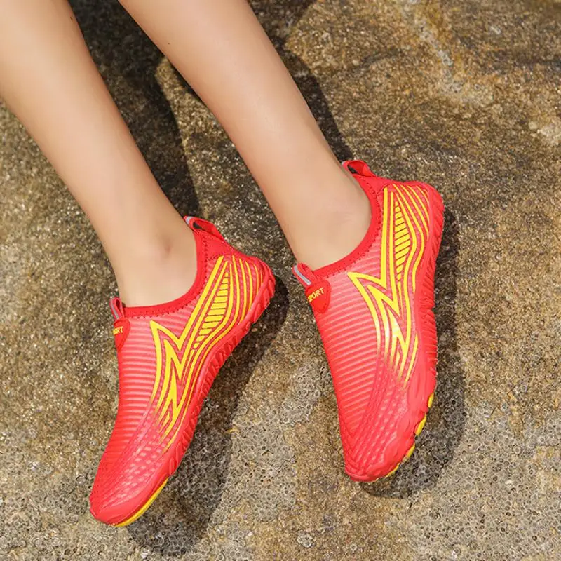 Aqua Shoes Rubber No-Slip Beach Shoes Pool River Barefoot Water Shoes For Swimming Hiking Seaside