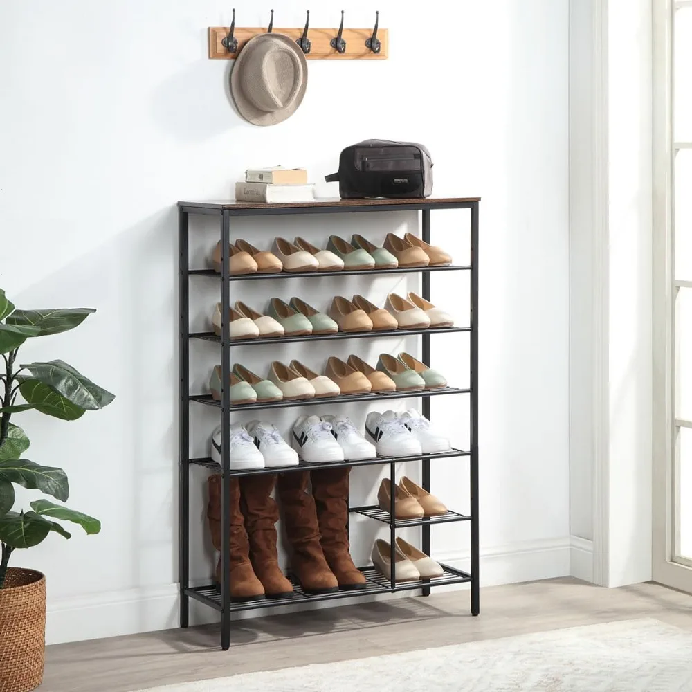 Shoe Rack Organizer, Metal Mesh Shoes Storage Shelf, Storage Boots, 6 Tier Shoe Rack Organizer