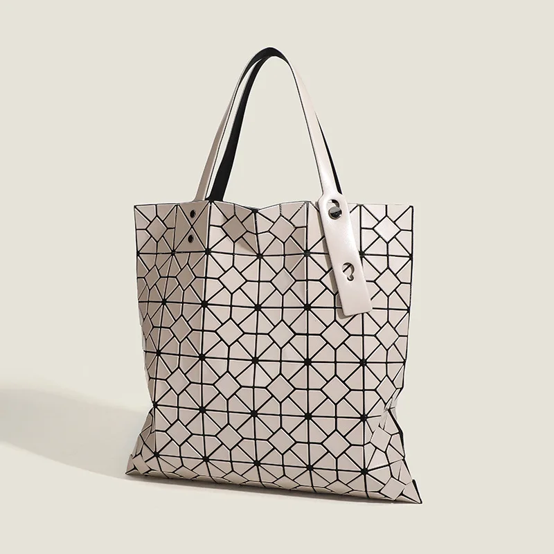 2024 New Women Geometric Handbag Shoulder Folded Totes Bags Large Capacity Geometry Bag Female Bolsa Luxury Leather Brand Bolsa