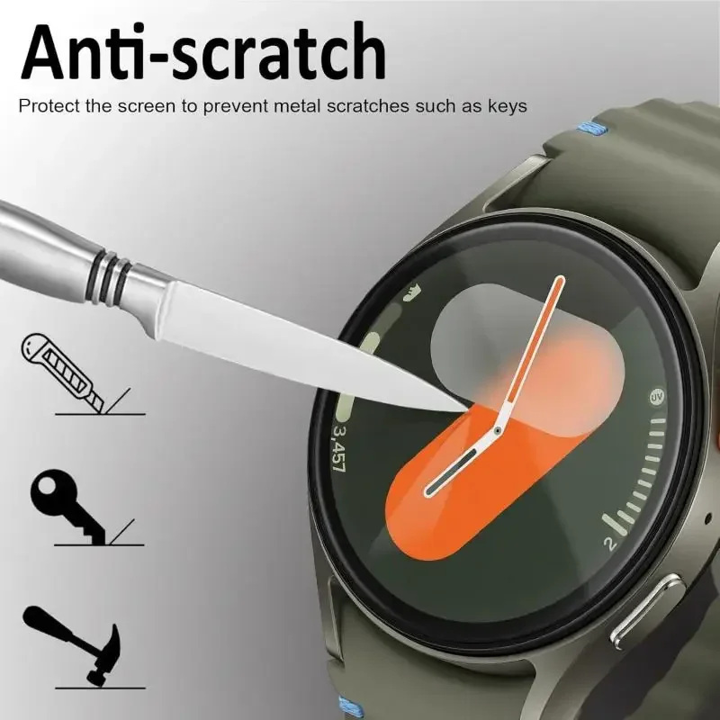 لصق سريع HD الزجاج المقسى فيلم لساعة سامسونج جالاكسي 7/6/5/4 40/44 مللي متر فيلم مضاد للسقوط مقاوم للغبار ل Ultra 47 مللي متر Correa