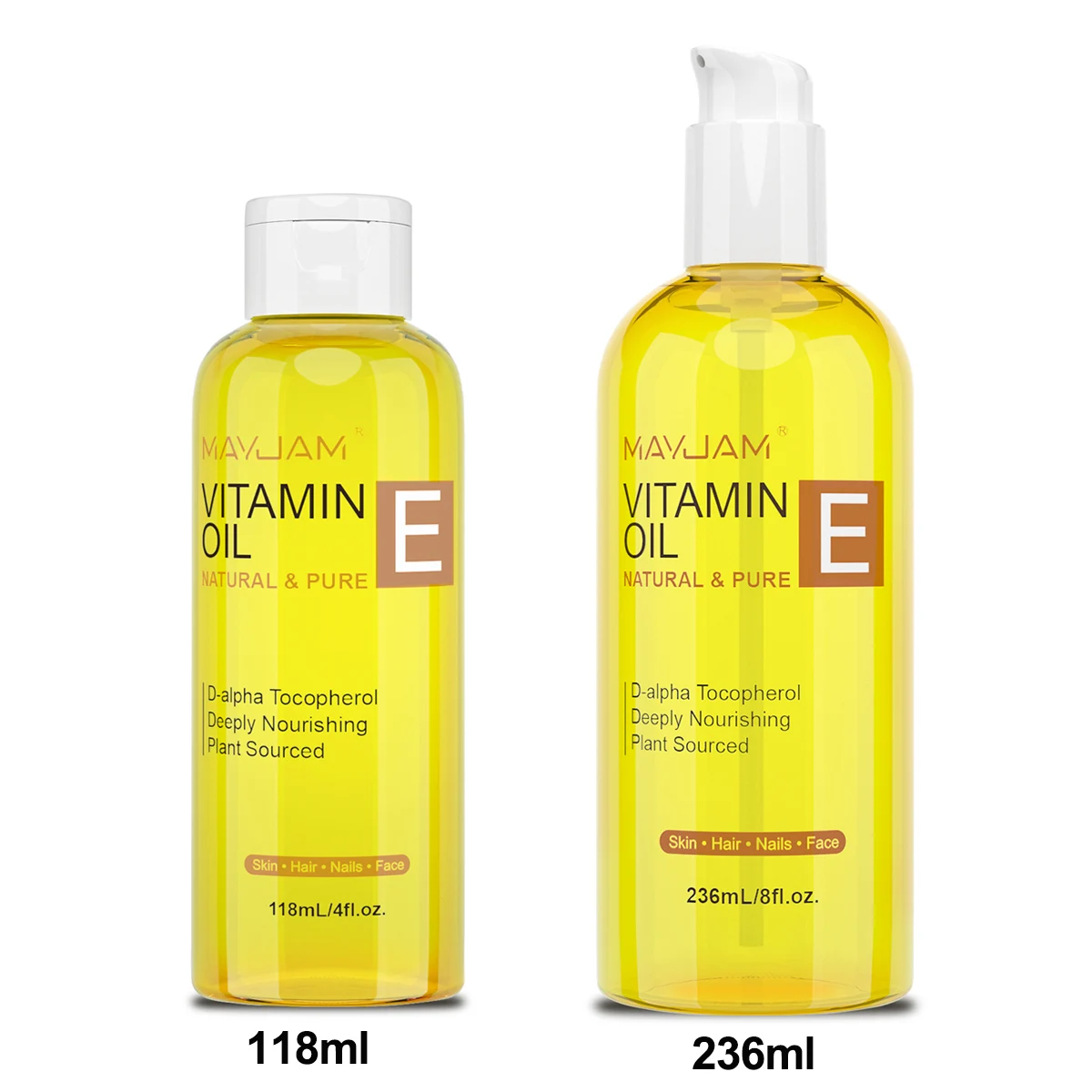 MAYJAM 118ml 236ml Essence Oil Pure Natural Vitamin E Oil Skin Face Body Massage Spa Deep Moisturizing Brighten