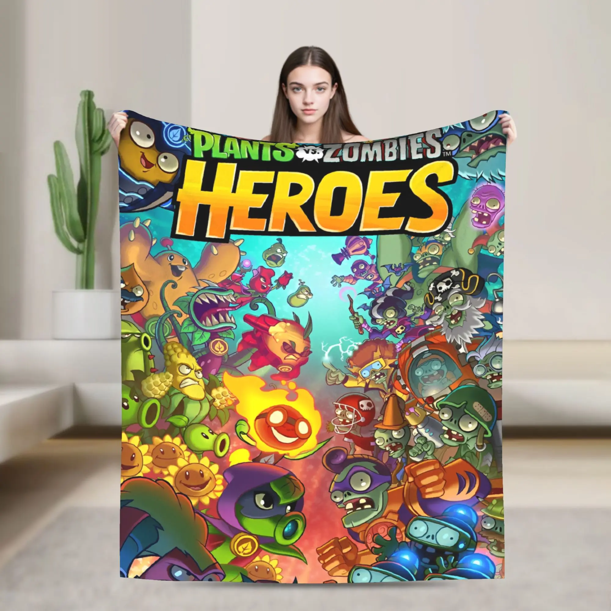 لعبة P-Plants-vs-Zombie بطانية جودة سوبر لينة رمي بطانية الشتاء الزخرفية الأريكة السرير مضحك المفرش #1