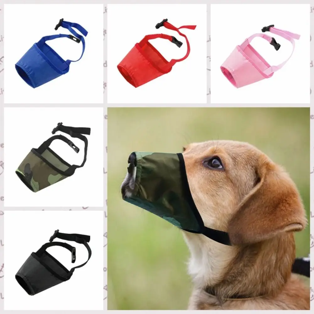 Dog Stop Barking Mask Adjustable Anti Bite Dogs Muzzles Polyester Soft Dog Mouth Mask Breathable Dogs Mouth Cover Anti-Licking