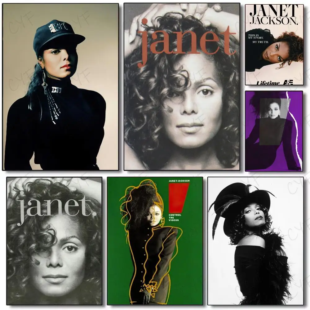 Pop Powerful Singer J-Janet Jackson Rhythm Nation 181 Poster Poster Painting Wall Art Mural for Living Room Home Decor and Gifts