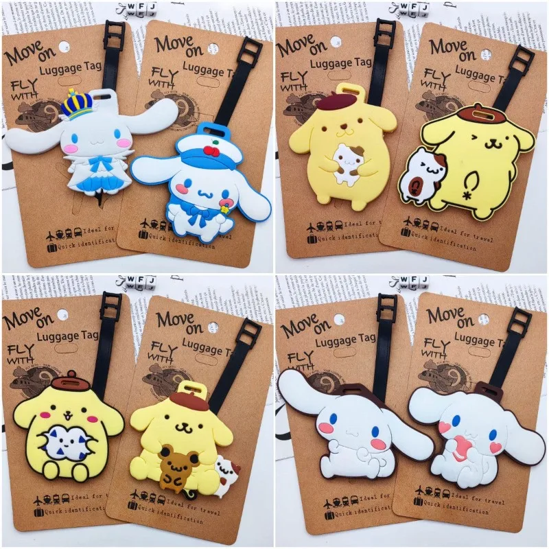 

Cartoon Cinnamoroll Luggage Tag Travel Luggage Tag Pompom Purin Suitcase ID Address Holder Baggage Check-in Portable Ticket Gift
