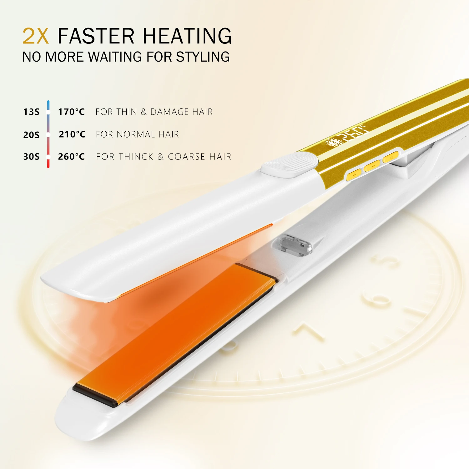 Mirror Titanium Plate Hair Flat Iron with Plasma Keratin Treatment for Frizzy Hair Recovers the Damaged Hair Straightener view 3