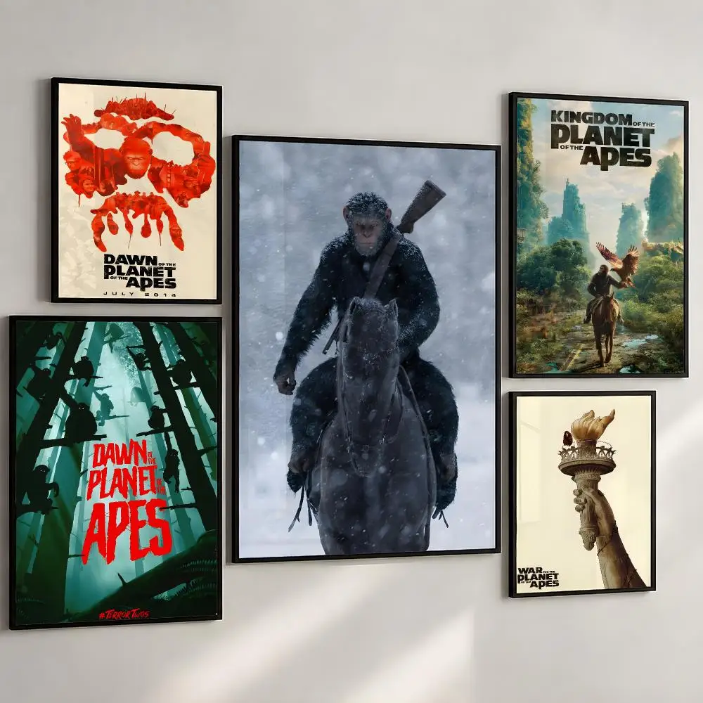 Film Planet Of The Apes Caesar Sci Fi Saga Poster PP Wall Art Print Removable Water-Resistant Home Decor  Bedroom Apartment Gift