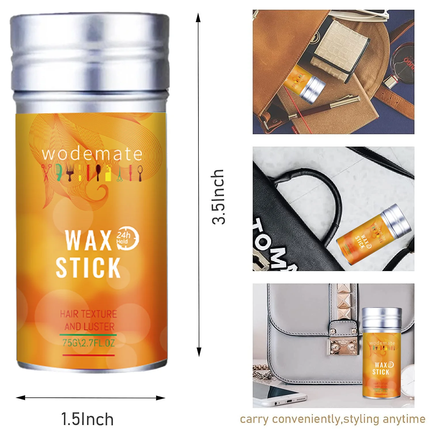 Wax Stick For Wig Strong Hold Edge Control Gel Non-greasy Broken Hair Styling Cream for Fly Away+Lace Tint Mousse Quick Dry