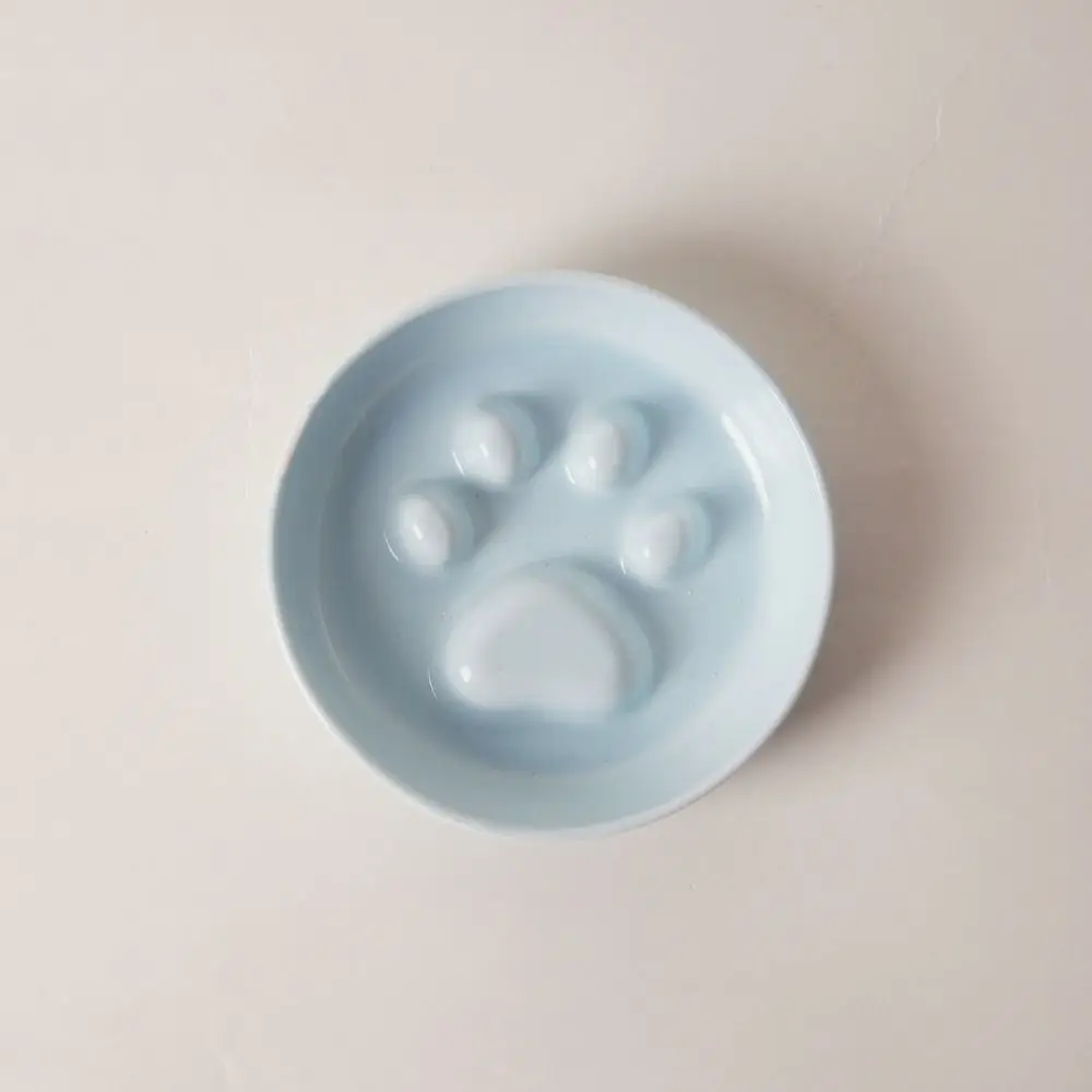 العالمي السيراميك القط الغذاء وعاء الماء عدم الانزلاق مستقرة القط وعاء طعام بطيء متعددة الوظائف المضادة للانزلاق الحيوانات الأليفة الغذاء موزع الرطب الجاف الغذاء #5