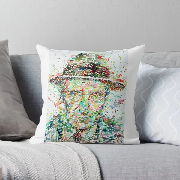 

William Burroughs Watercolor Portrait 1 Printing Throw Pillow Cover Office Hotel Anime Decorative Pillows not include One Side