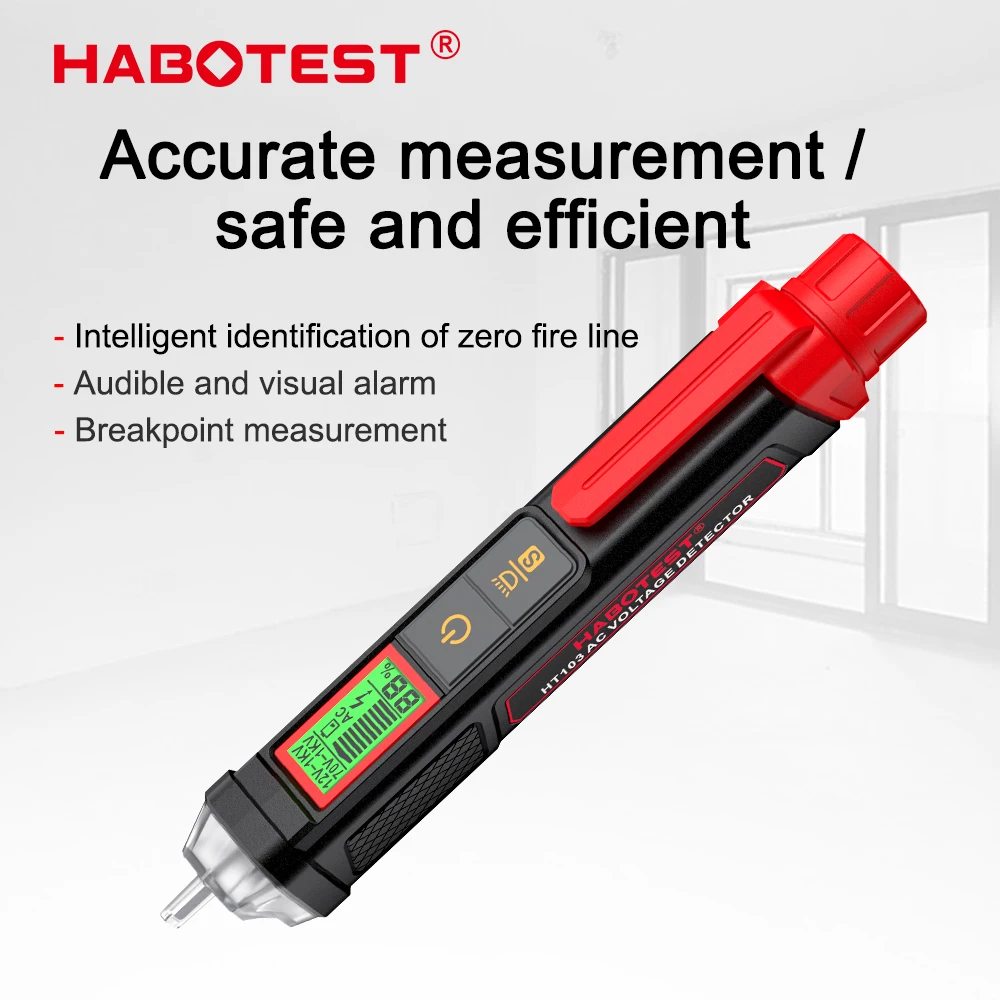 HABOTEST HT103 Spannungsprüfer 12-1000V Berührungsloser Wasserdichter Digitaler AC-Spannungsdetektor Elektrischer Tester mit LCD-Anzeige – Detail 7