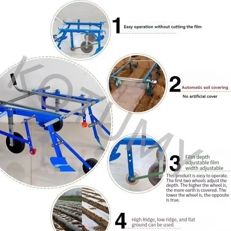 Hand Pulled Multifunctional Film Covering Machine Agricultural Mulching Machine Agricultural Tool Cover Film