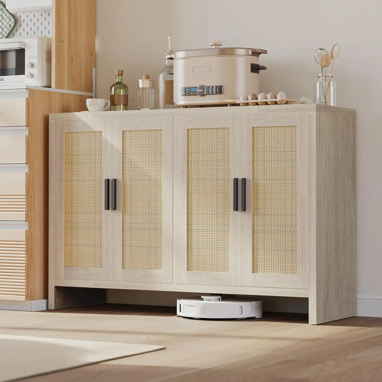 

Буфет из ротанга с местами для хранения, тумба с дверцами, консольный столик, кофейный столик в стиле фермерского дома, современный деревянный длинный стол, на заказ