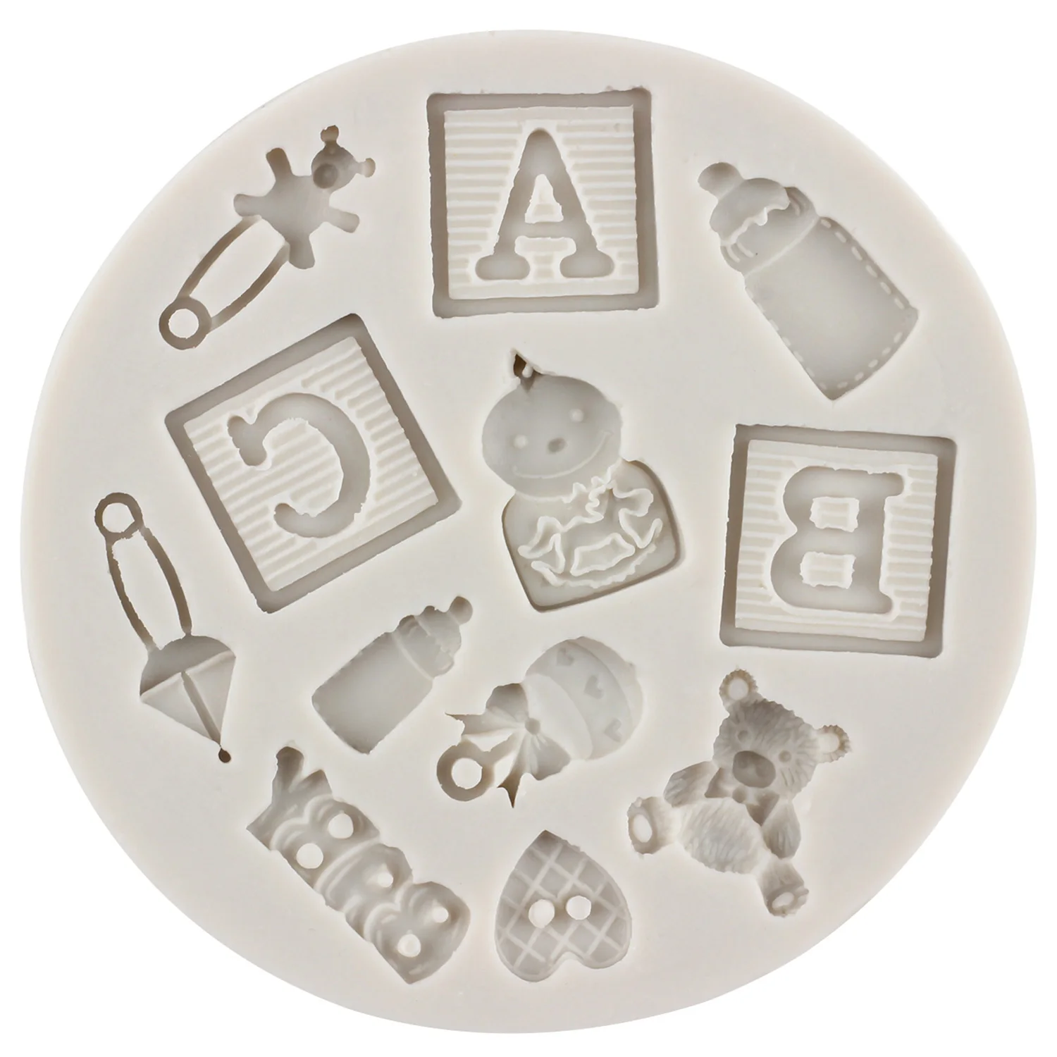 DIY Baby Bottle Letter Silicone Mold Cake Decorating Tools Baby Birthday Cupcake Topper Fondant Mould Candy Polymer Clay Moulds