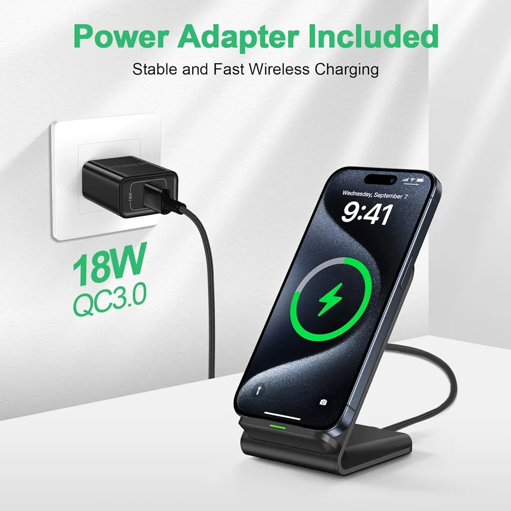 Wireless Charger Fast Support for Samsung S24 S23 S22 21 Ultra Quick Charging Stand For iPhone 17-12Pro Max Xiaomi17 15 14