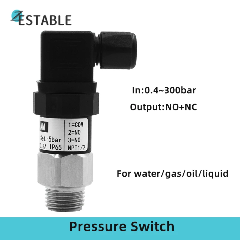 Mechanical High Pressure 40mpa Adjustable Hydraulic Water Oil Pressure Switch 400bar Water Pump Oil Pressure Control Switch