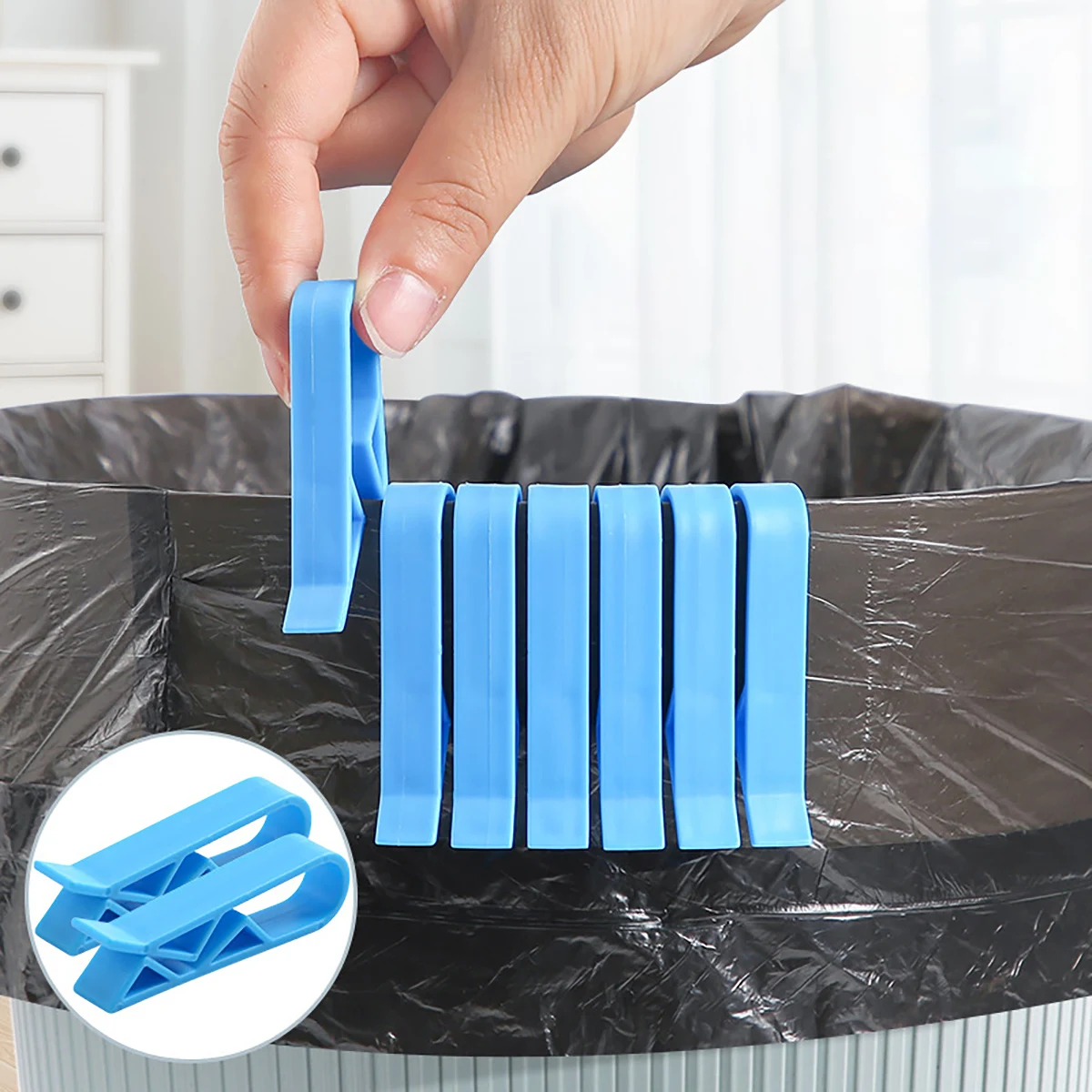 20-50pcs Waste Basket Can Fixation Clip Rubbish Bag Clips Practical Garbage Bag Anti-Slip Holder Clamp Snack Bag Sealing Tools