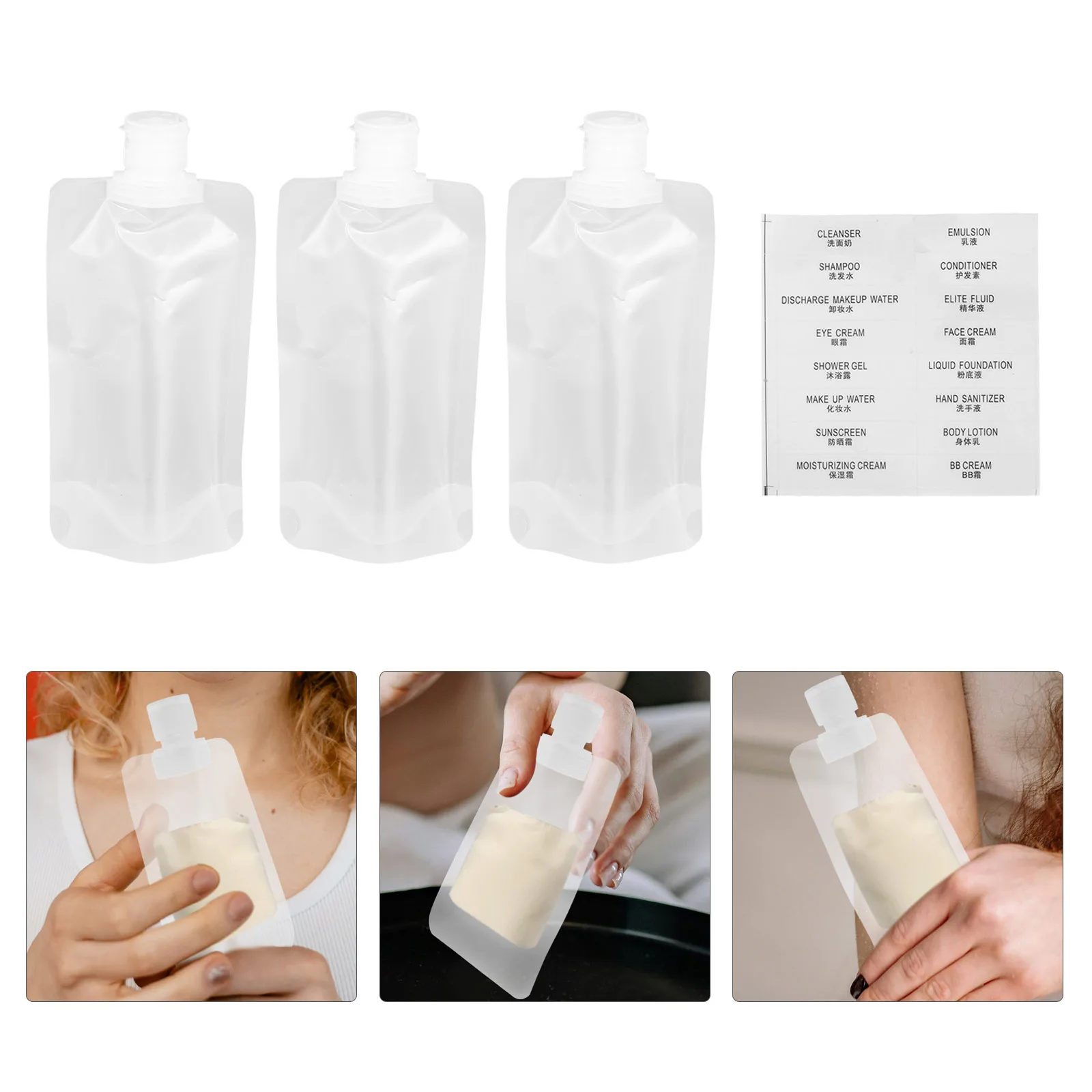 

1 set 1 Set Empty Lotion Bags Lotion Bags Sub-Packing Travel Storage Pouches For Creams Shampoos Sub-Bottles Set