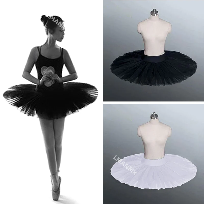 Kids Ballet Tutu Skirt Dance Performance Costume Adult Dance Practise Dancewear Black White Red Color Multi-layer Ballet Skirt