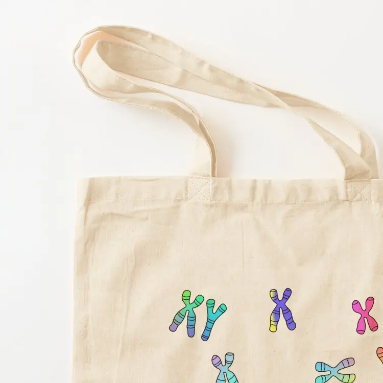 حقيبة يد كروموسومات مرسومة يدويًا، حقيبة يد للسيدات، حقيبة قماشية، حقائب يد من القماش للرجال